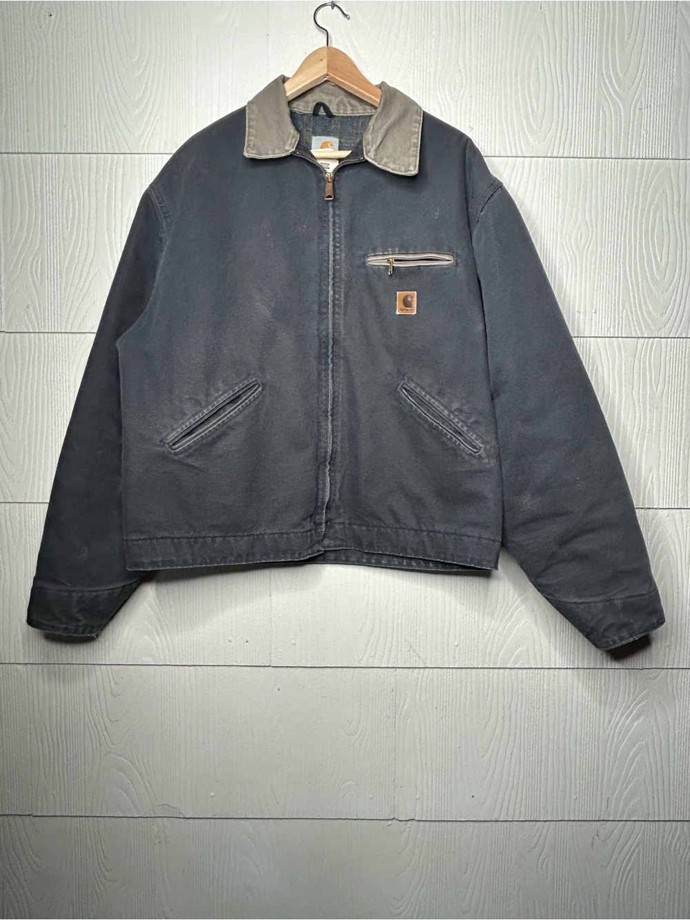 Carhartt Detroit Jacket with Tan Collar